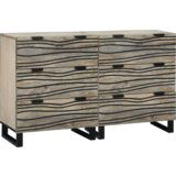 vidaXL Stranske omare 2 pcs Bela 60 x 33,5 x 75 cm Trd grob mango les | Shoptok.si