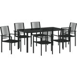 vidaXL set za blagovanje u vrtu od 7 dijelova crni PVC ratan | shoptok.hr