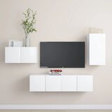 The Living Store Komplet TV omaric 4-delni bela iverna plošča - Komplet TV Omaric, (21374836) Cene