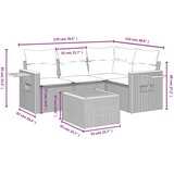 vidaXL 5-dijelni set vrtnih sofa od poliratana s jastucima sivi | shoptok.hr