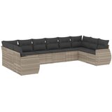  10-dijelni set vrtnih sofa poliratan s jastucima svijetlosivi | shoptok.hr