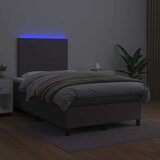  Box spring postelja z vzmetnico LED siva 120x200cm umetno usnje, (21295665) | Shoptok.si