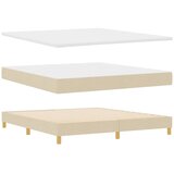  Krevet s opruga kutije s madracem Krema 200 x 180 cm tkanina | shoptok.hr