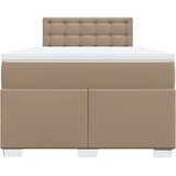 vidaXL Box spring postelja z vzmetnico kapučino 120x200cm umetno usnje, (21304883) | Shoptok.si