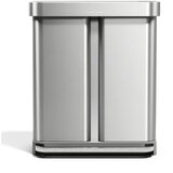simplehuman Željezna kanta za smeće 34+24 l za odvojeni otpad/s pedalom u mat srebrnoj boji – | shoptok.hr