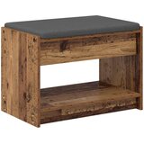  Klupa za hodnik s jastukom s policom Staro drvo 63 x 38 x 45 cm | shoptok.hr