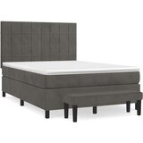  Box spring postelja z vzmetnico temno siva 140x200 cm žamet, (20899508) | Shoptok.si