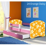  Dječji krevet ACMA s motivom, bočna roza + ladica 160x80 cm 24 Orange Daisy | shoptok.hr