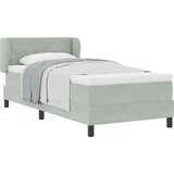vidaXL Box Spring Postelja z Vzmetnico Svetlo Siva 90x200 cm Žamet, (22051652) | Shoptok.si