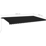  Tenda na ručno uvlačenje s LED svjetlima 600x350 cm antracit | shoptok.hr