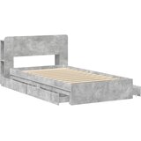  Okvir kreveta s pohranom s ladicama Betonska siva 75 x 190 cm | shoptok.hr