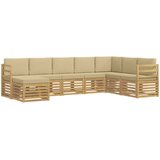  Set vanjskih sofa 8 pcs Bijela i bež 304 x 185,5 x 73 cm | shoptok.hr