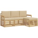  Set vanjskih sofa 4 pcs Bijela i bež 189,5 x 122,5 x 73 cm | shoptok.hr