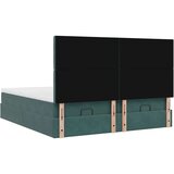  Okvir kreveta s madracima tamnozeleni 200x200cm baršunasti | shoptok.hr
