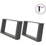  Noge za klub stolić U-oblik 2 kom antracit 60 x (30-31) cm čelik | shoptok.hr