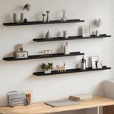  Zidne police 4 kom crne 100 x 9 x 3 cm | shoptok.hr