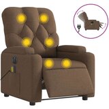 vidaXL Električni masažni naslanjač rjavo blago | Shoptok.si