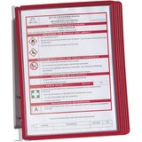 Durable Komplet s stenskim držalom, 5 prozornih tablic DIN A4, DE 2 kosa, rdeč okvir | Shoptok.si