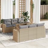 vidaXL 7-dijelni set vrtnih sofa od poliratana s jastucima bež | shoptok.hr