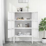  Visoka komoda bijela 80 x 35 x 135 cm čelična | shoptok.hr