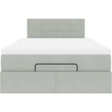 vidaXL Otomanski posteljni okvir z vzmetnico siv 120x190 cm žamet | Shoptok.si