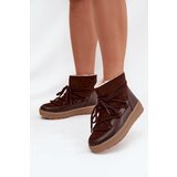 Boto Women's Snow Boots With Laces Chocolate Rebekah Cene