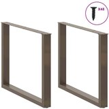  Noge za blagovaonski stol U-oblik 3 kom Prirodni čelik 100 x (72-73) cm Čelik | shoptok.hr
