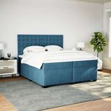  Krevet s oprugama i madracem plavi 200x200 cm baršunasti | shoptok.hr