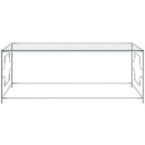 Maison Chic Klubska mizica - kavna mizica - Nizka mizica srebrna 120x60x45 cm nerjaveče jeklo in steklo, (21752783) Cene