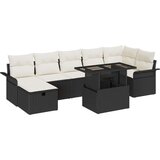  Vrtna garnitura - 9-dijelni set vrtnih sofa s jastucima Crni Poliratan | shoptok.hr
