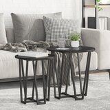 vidaXL Končne mize Črna hrastova Inženirski les, Kovina Srednja | Shoptok.si
