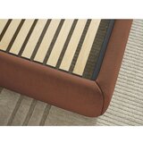 Bobochic Paris Oranžna oblazinjena zakonska postelja s prostorom za shranjevanje/brez vzglavja z letvenim dnom 180x200 cm Inera – | Shoptok.si