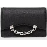 Karl Lagerfeld Usnjena denarnica ženska, črna barva, 245W3210