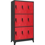 Ormarić s ključem antracit-crveni 90 x 45 x 180 cm čelični | shoptok.hr