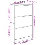 Ormarić za cipele crni 80x21x125,5 cm od konstruiranog drva | shoptok.hr