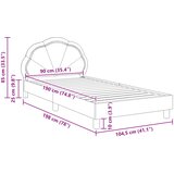  Krevet za djecu s uzglavljem Svjetlosiva 90 x 190 cm Baršun | shoptok.hr