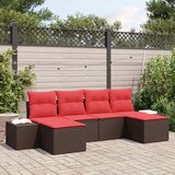  Sjedeća garnitura za vrt 6 kom. Smeđa poliratan 294 x 117 x 69 cm | shoptok.hr