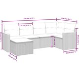  6-dijelni set vrtnih sofa s jastucima bež od poliratana | shoptok.hr