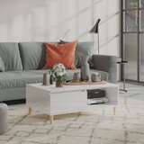 vidaXL Klubska mizica visok sijaj bela 90x60x35 cm iverna plošča Cene