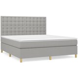 The Living Store Box spring postelja z vzmetnico svetlo siva 160x200 cm žamet - Box Spring Postelja, (21491565) | Shoptok.si