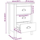  Noćni ormar Medeno smeđa 46 x 35 x 65 cm Čvrsto borovo drvo - boja meda | shoptok.hr