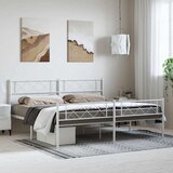  Metalni okvir kreveta uzglavlje i podnožje bijeli 193x203 cm | shoptok.hr