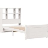 vidaXL Krevet s regalom za knjige bez madraca bijeli 90x200cm borovina | shoptok.hr