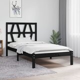 The Living Store Posteljni okvir črn iz trdne borovine 75x190 cm - Posteljni Okvir, (21528554) | Shoptok.si
