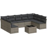  10-dijelni set vrtnih sofa od poliratana s jastucima sivi | shoptok.hr