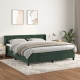  The Living Store Box spring postelja z vzmetnico temno zelena 180x200 cm žamet - Box Spring Postelja, (21444520) Cene