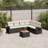  7-dijelni set vrtnih sofa od poliratana s jastucima crni | shoptok.hr