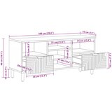 TV ormar s ladicama Smeđa 100 x 33,5 x 46 cm Čvrsto drvo manga | shoptok.hr
