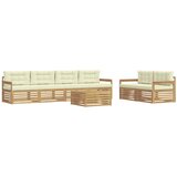 vidaXL Zunanja garnitura za sedenje 7 pcs Bela in krem Poliester, (5000282558) | Shoptok.si