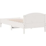 vidaXL Posteljni okvir z vzglavjem bel 90x200 cm trdna borovina | Shoptok.si
